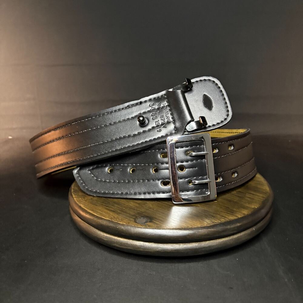 Safariland 872V Contoured Duty Belt Size 34" Plain Black Leather 2.25" Wide